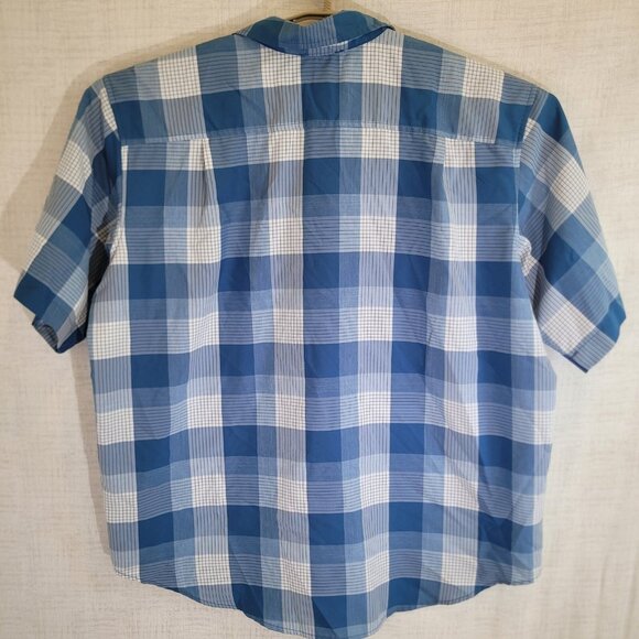 Orvis Short Sleeve Shirt Mens XXL Blue Plaid Button Up Fishing Breathable Casual - Picture 2 of 8